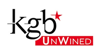 KGB UnWined logo with bold black letters 'kgb' and a red star above the letter 'g,' accompanied by 'UnWined' in white text on a red background.